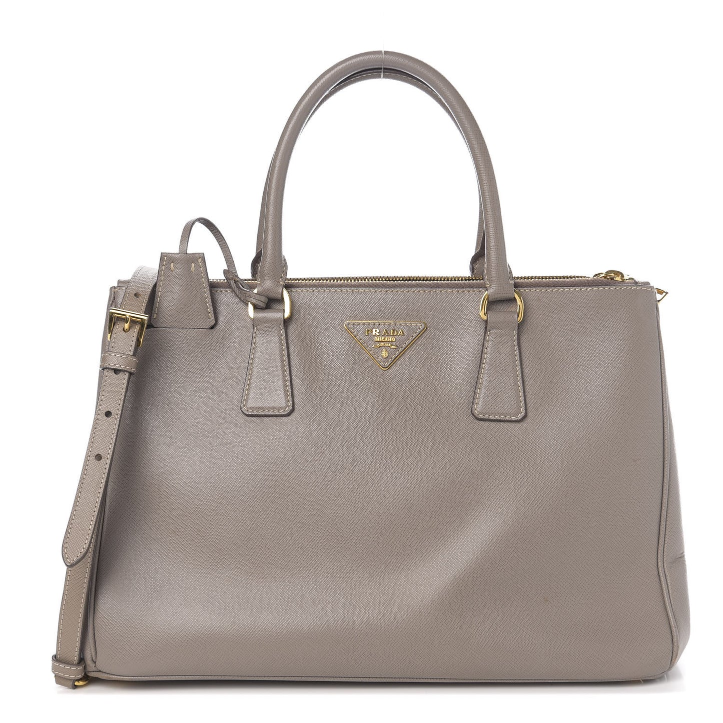 Saffiano Medium Galleria Double Zip Tote Argilla