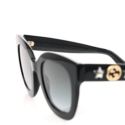 Gucci Acetate Crystal Star Round Frame Sunglasses GG0208S Black 5 of 7