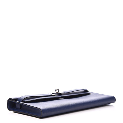 Hermes Epsom Kelly Cut Clutch Pochette Bleu Saphir 4 of 10