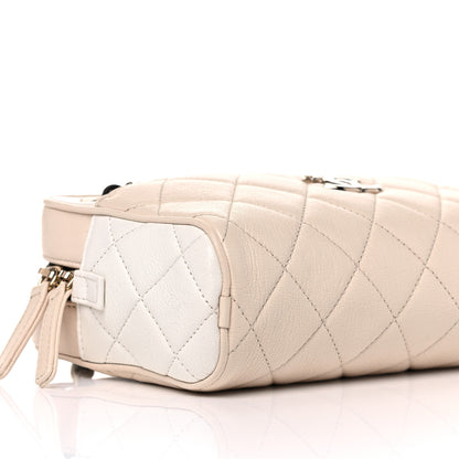 Chanel Goatskin Quilted Camera Case Beige White Black 8 of 10
