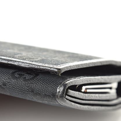 Gucci Monogram Metal Bar Continental Flap Wallet Black 14 of 18