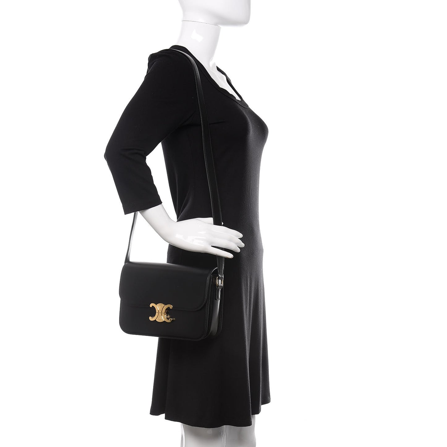 Shiny Calfskin Medium Triomphe Black