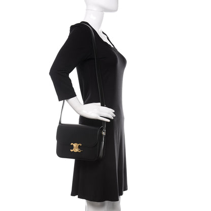 Celine Shiny Calfskin Medium Triomphe Black 2 of 10