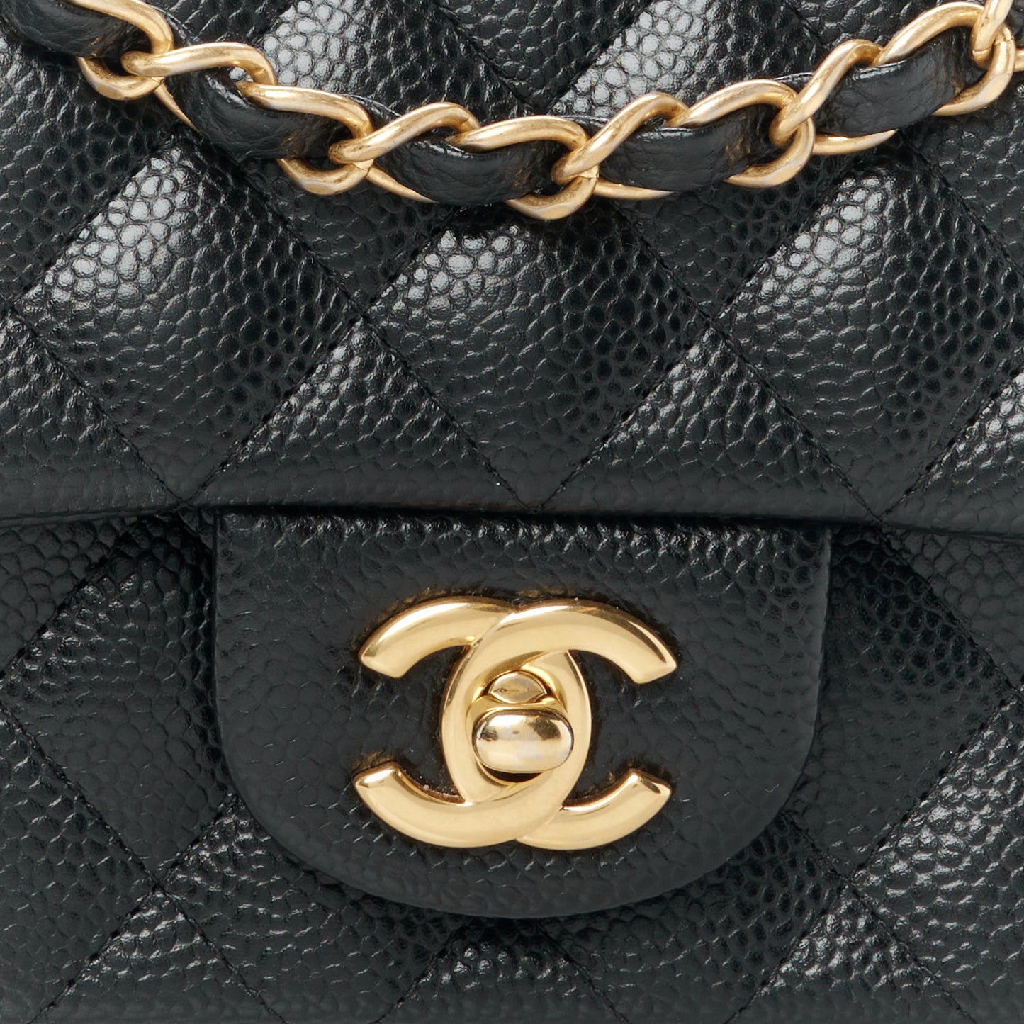 Caviar Quilted Mini Rectangular Flap Black