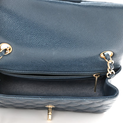 Chanel Iridescent Caviar Quilted Mini Rectangular Flap Dark Blue 5 of 10