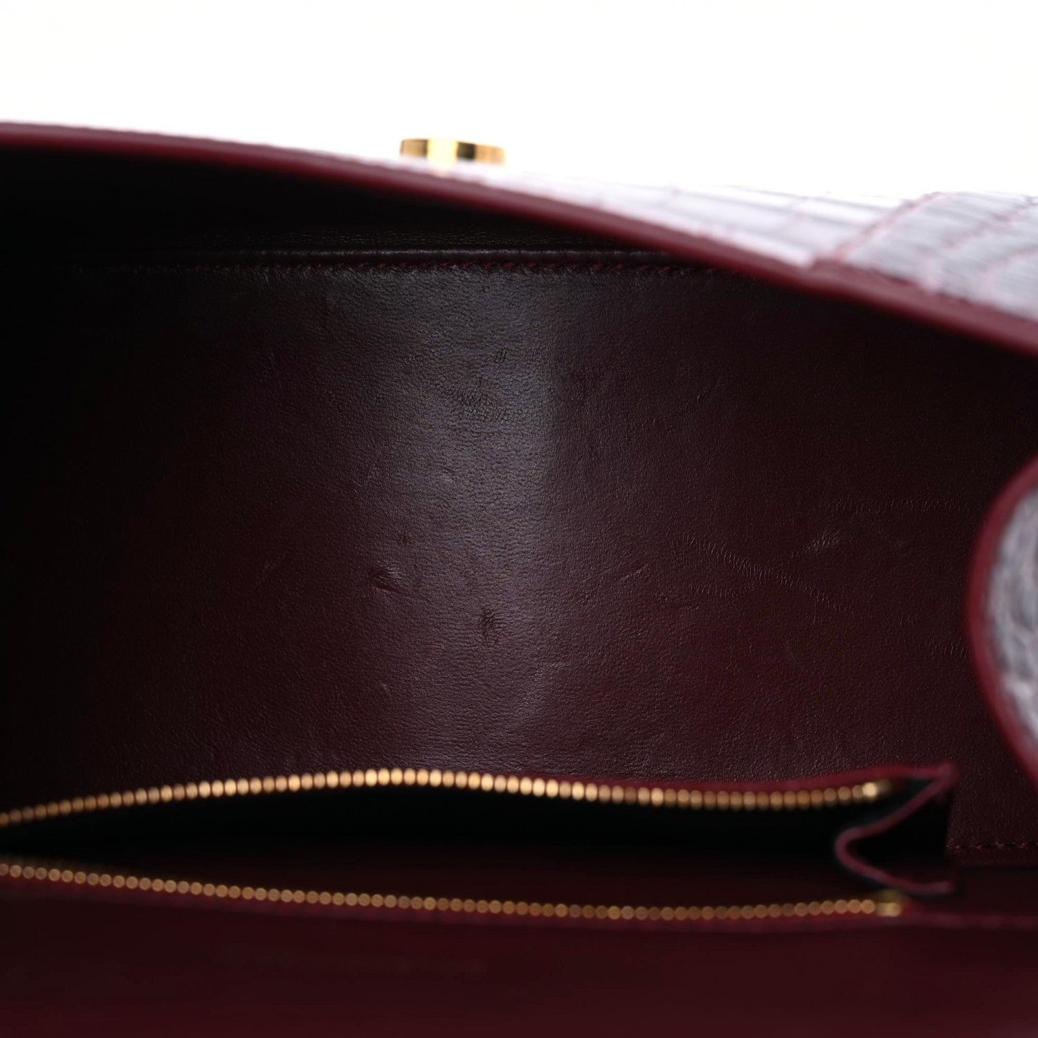 Balenciaga Shiny Calfskin Crocodile Embossed Small Hourglass Top Handle Bag Dark Red 10 of 13