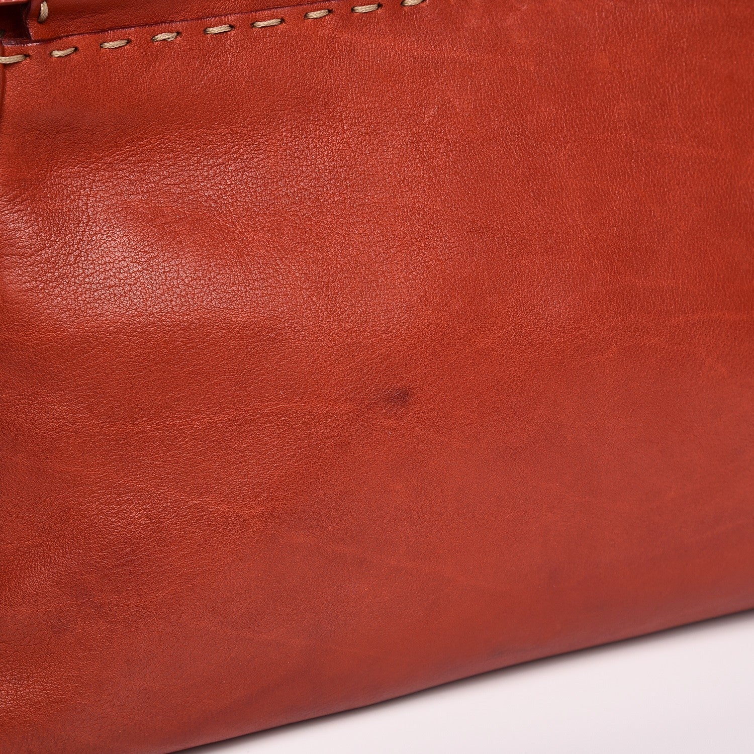 Fendi Vitello Saddle Cuoio Romano Selleria Medium Peekaboo Iconic Satchel Sienna Melon Moro 11 of 16