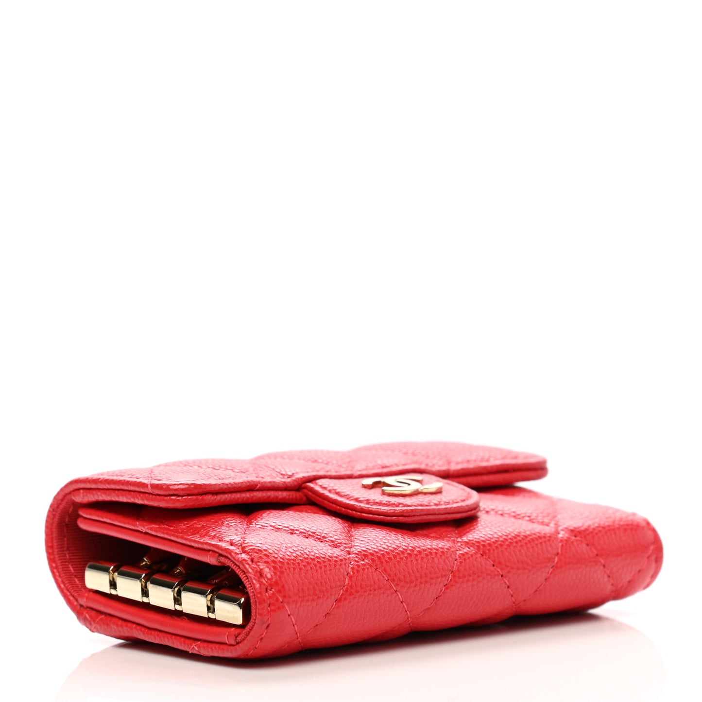 Caviar Quilted Classic 4 Key Holder Wallet Red