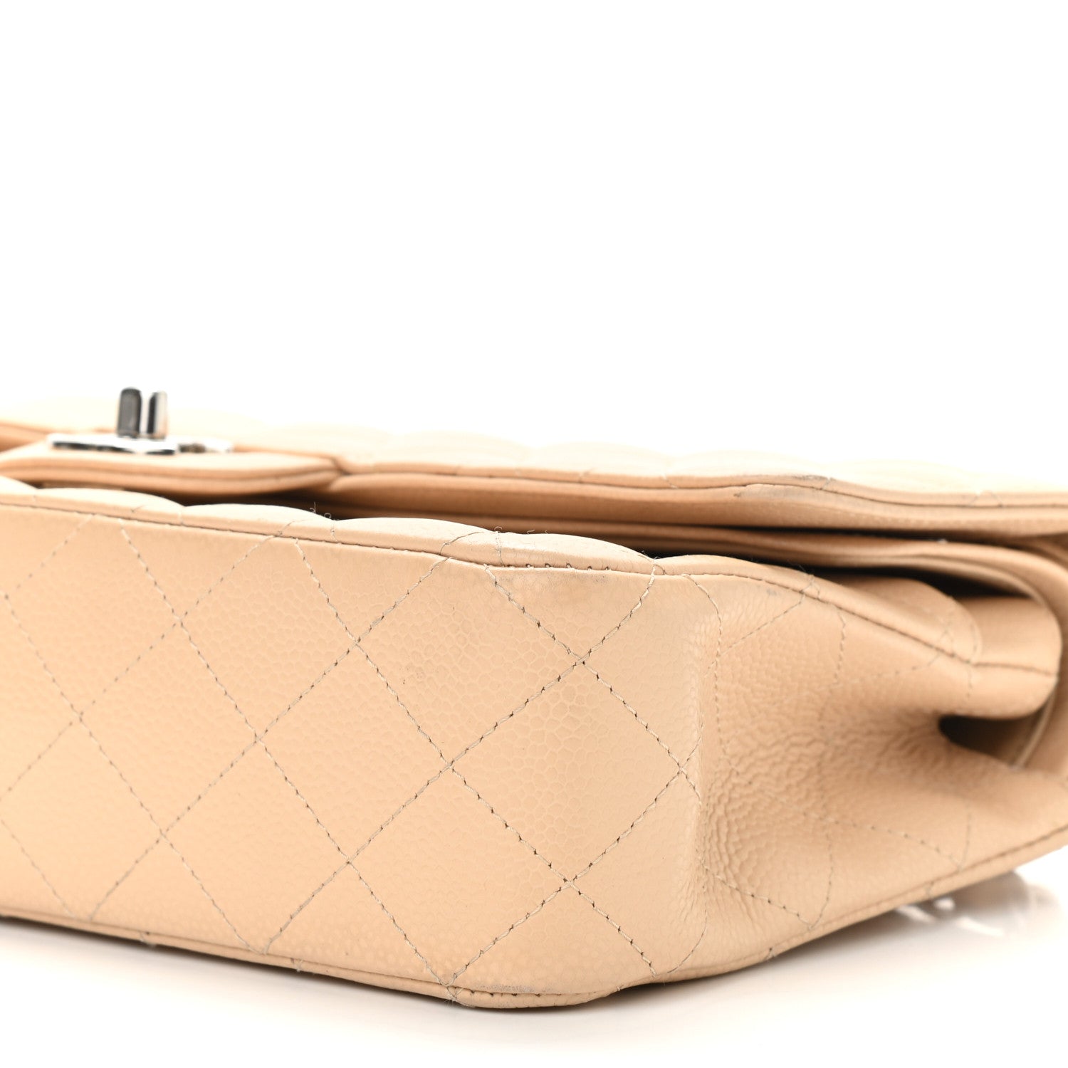 Chanel Caviar Quilted Medium Double Flap Beige 10 of 12