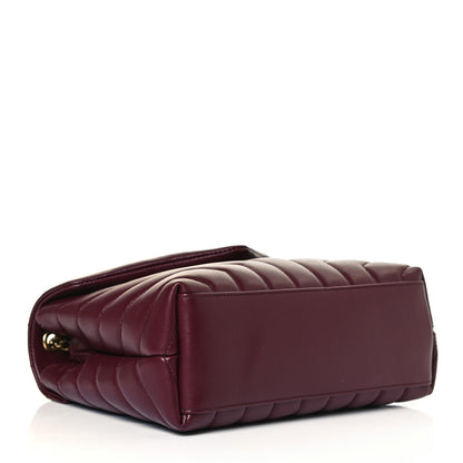 Saint Laurent Calfskin Y Quilted Monogram Small Loulou Chain Satchel Dark Legion Red 4 of 13