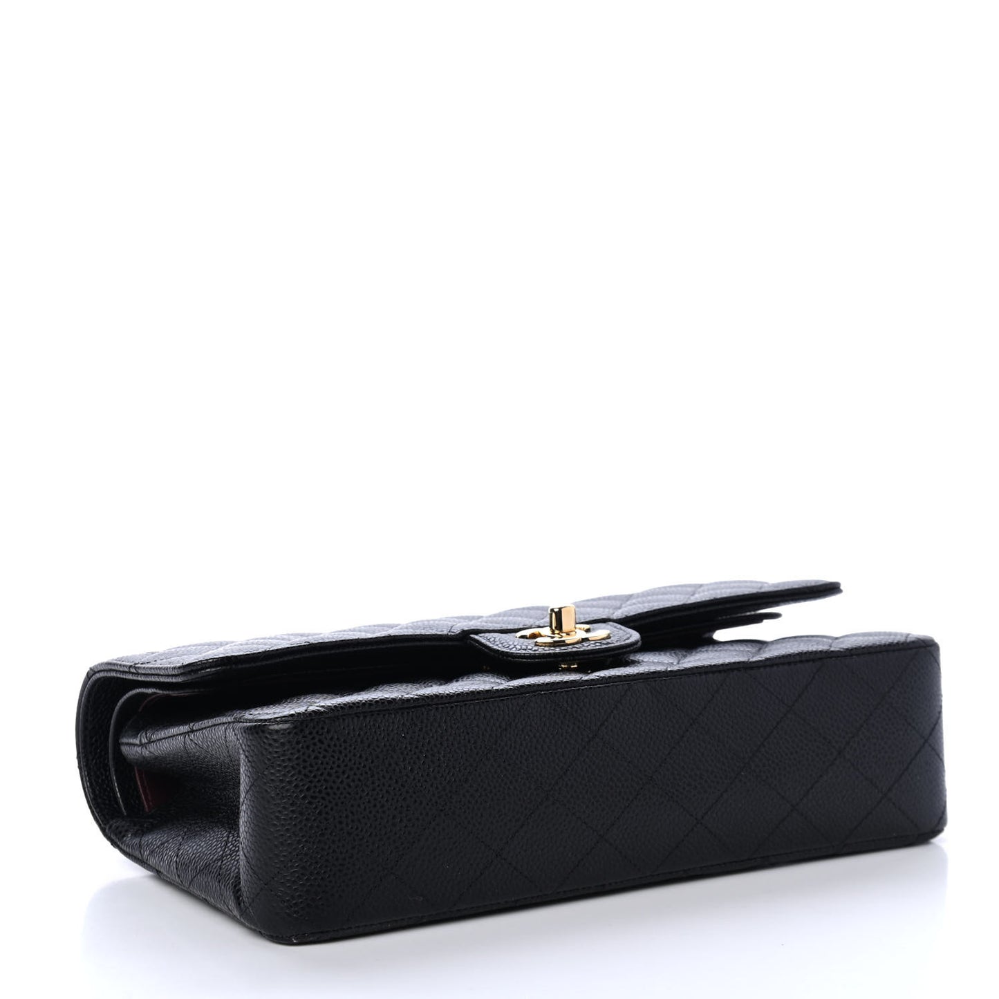 Caviar Quilted Medium Double Flap Black