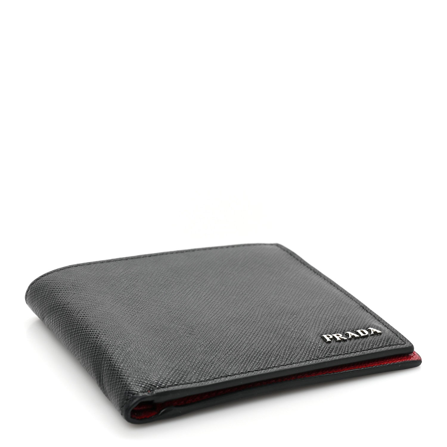 Prada Saffiano Bi-Fold Wallet Black Fuoco 4 of 12