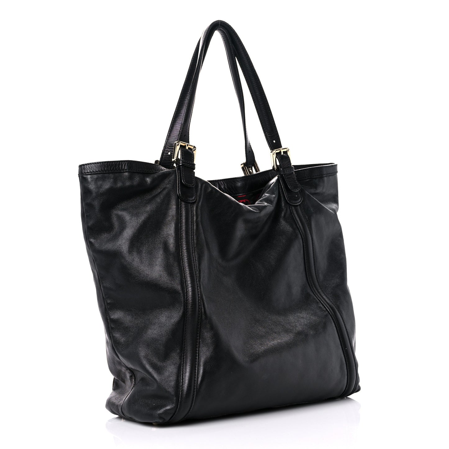 Calfskin Large Britt Shoulder Bag Black
