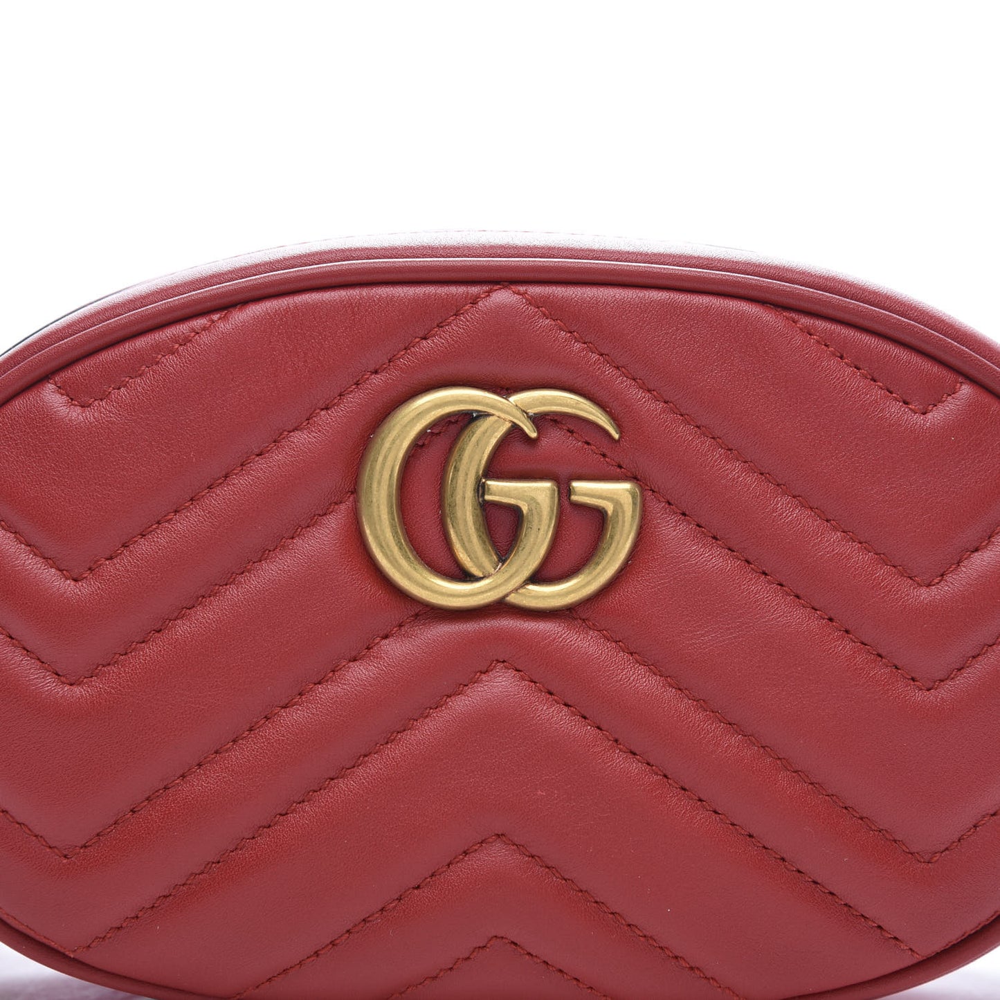 Calfskin Matelasse GG Marmont Belt Bag 95 38 Hibiscus Red