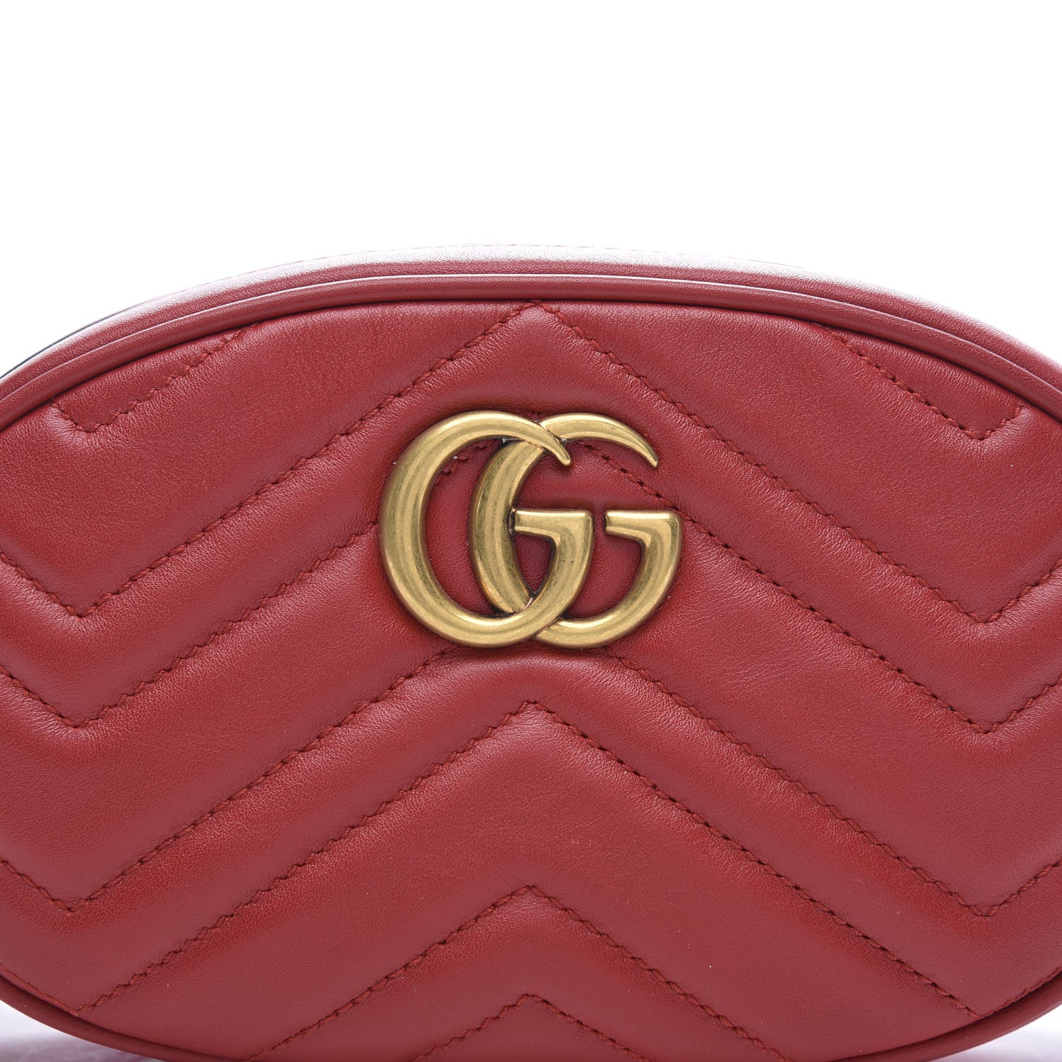 Gucci Calfskin Matelasse GG Marmont Belt Bag 95 38 Hibiscus Red 13 of 13