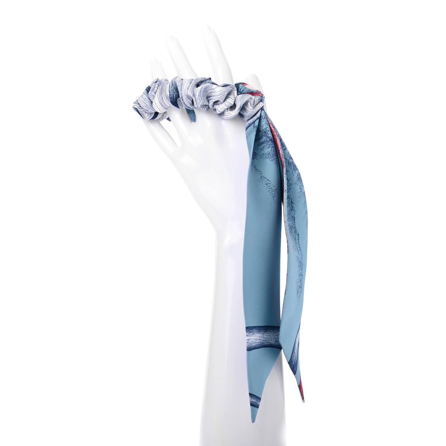 Silk Twilly Scrunchie Blue