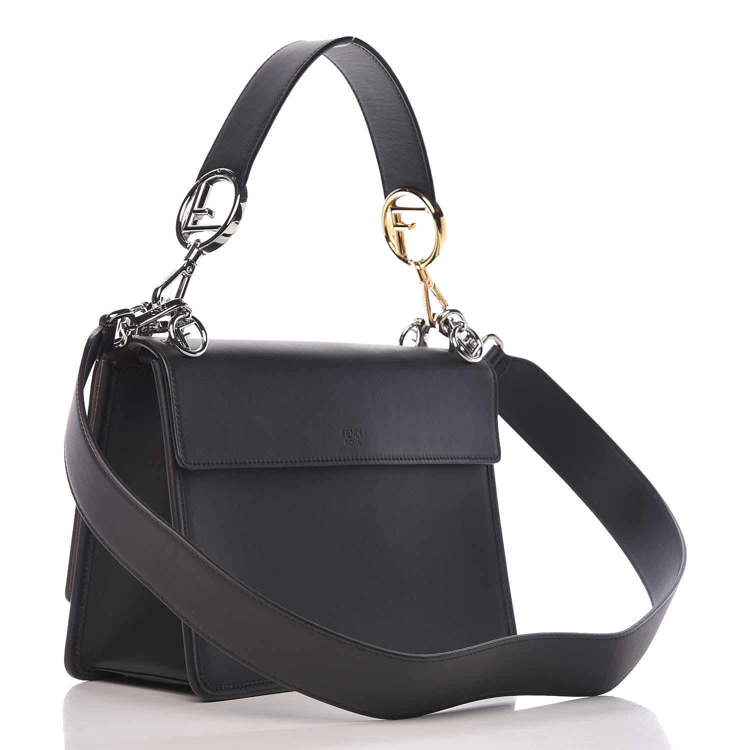 Fendi Vitello Century Opaco F is Fendi Kan I Shoulder Bag Black 3 of 14