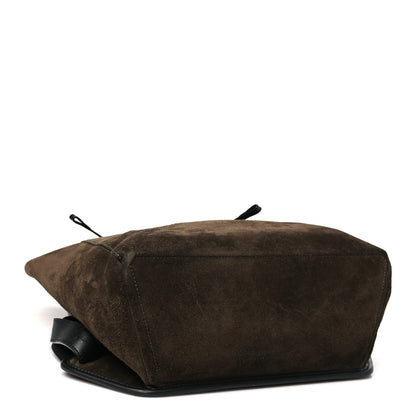 Loewe Suede Calfskin Drawstring Backpack Brown 4 of 9