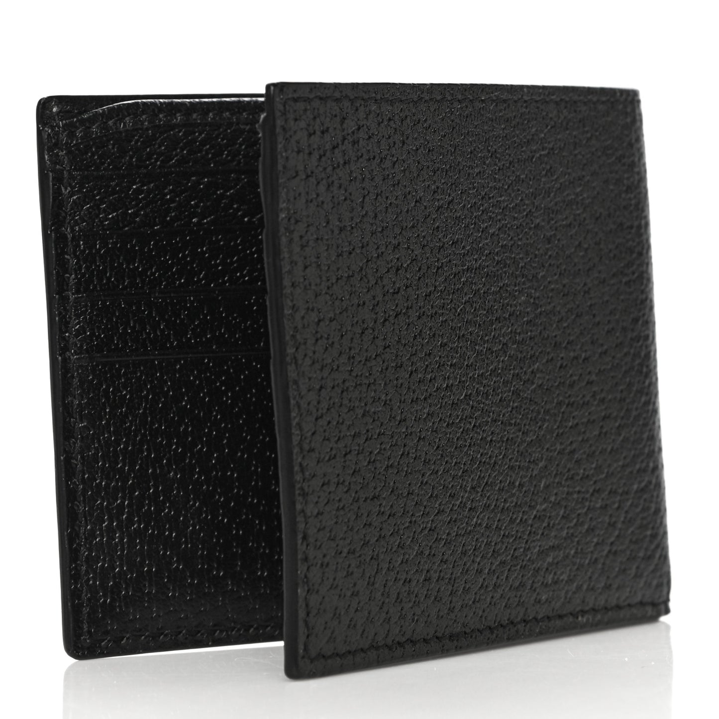 Calfskin Boar Effect GG Marmont Bi-Fold Wallet Black