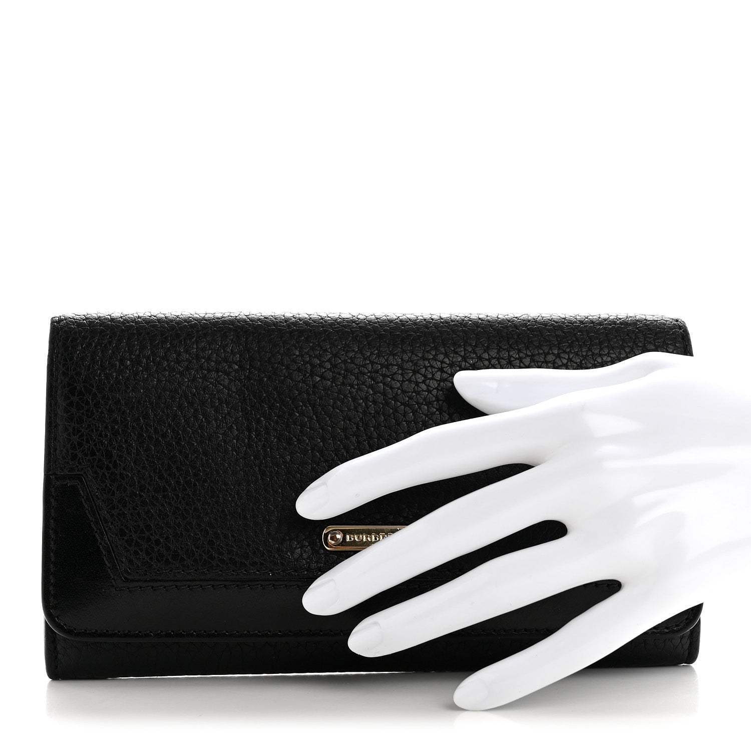 Burberry Grain Calfskin Continental Wallet Black 2 of 7