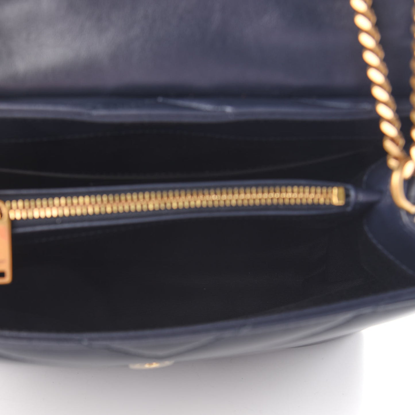 Calfskin Y Calfskin Monogram Small Loulou Chain Satchel Navy