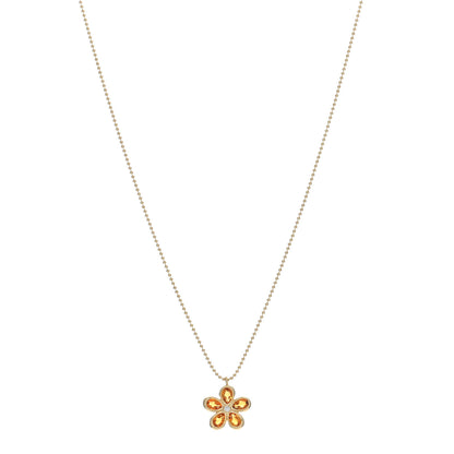 Tiffany 18K Yellow Gold Citrine Diamond Sparklers Flower Pendant Necklace 1 of 4