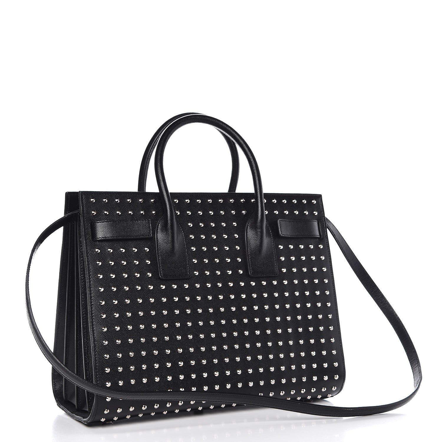 Saint Laurent Grain De Poudre Studded Small Sac De Jour Black 4 of 10