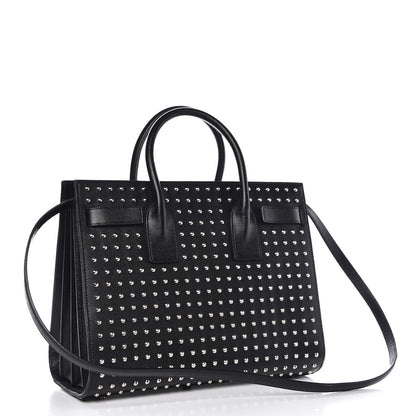 Saint Laurent Grain De Poudre Studded Small Sac De Jour Black 4 of 10