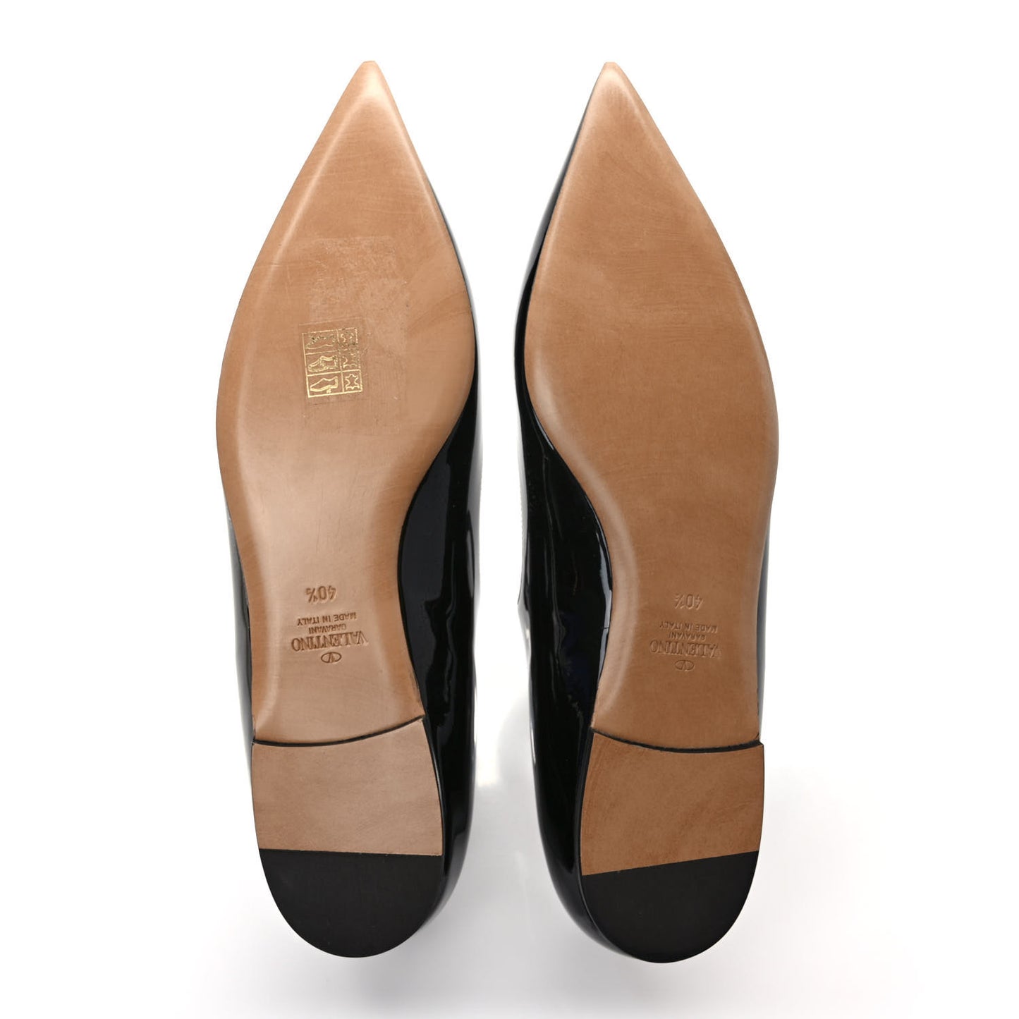 Patent Tiptoe Ballerina Flats 40.5 Black