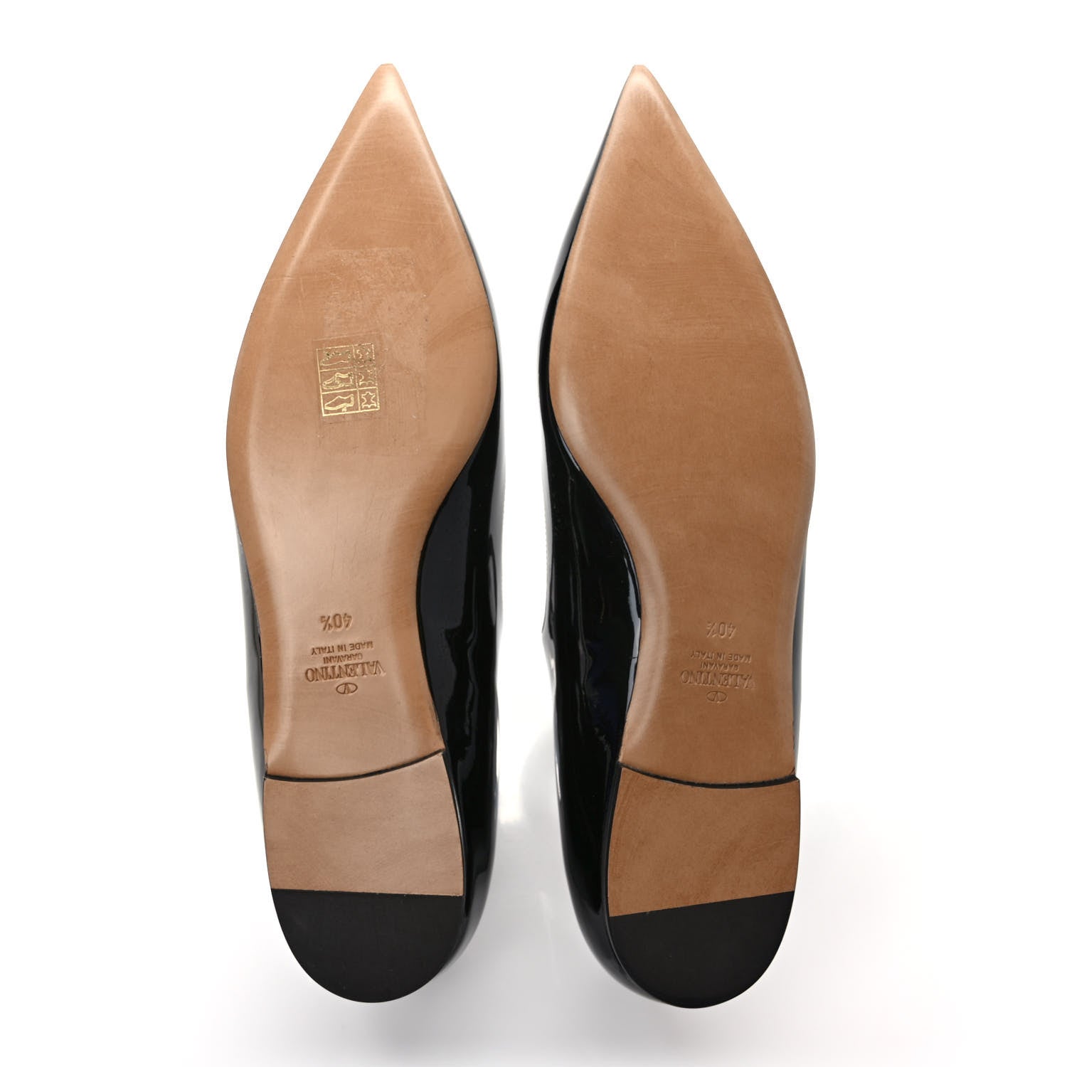Valentino Garavani Patent Tiptoe Ballerina Flats 40.5 Black 5 of 9