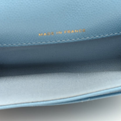 Chanel Caviar Quilted Flap Card Holder Wallet Light Blue 5 of 8