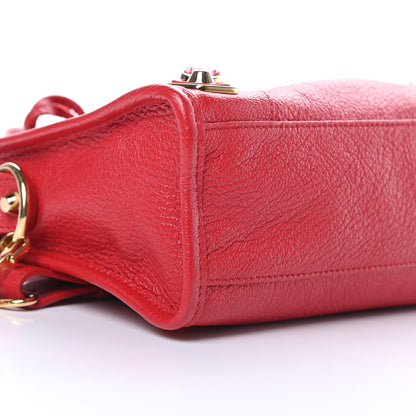 Balenciaga Chevre Gold Metallic Edge Hardware Mini City Rouge Grenade 9 of 11
