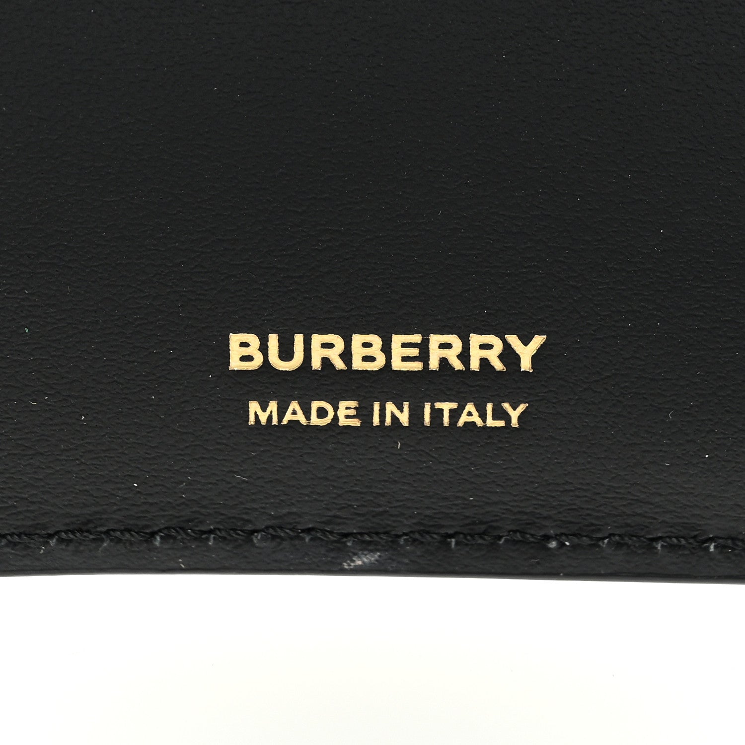 Burberry Calfskin Crocodile Embossed TB Compact Wallet Black 6 of 6