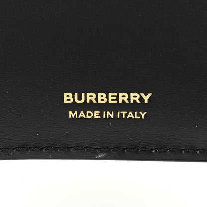 Burberry Calfskin Crocodile Embossed TB Compact Wallet Black 6 of 6