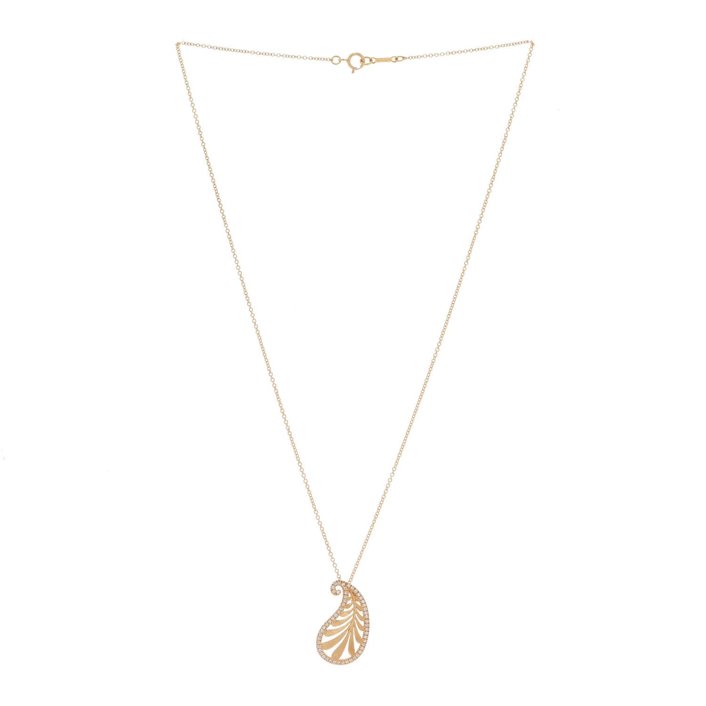18K Yellow Gold Diamond Paloma Picasso Villa Palm Pendant Necklace
