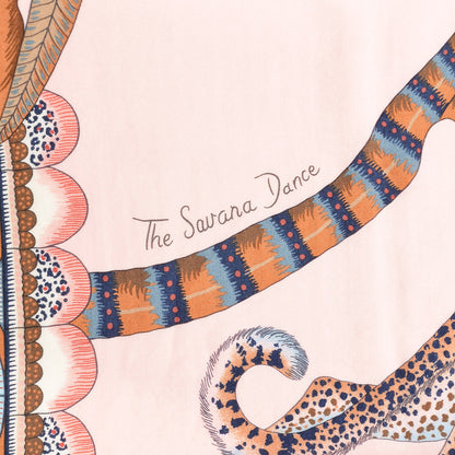 Hermes Cashmere Silk The Savana Dance Shawl 140 Rose Pale Bleu Marron 3 of 6