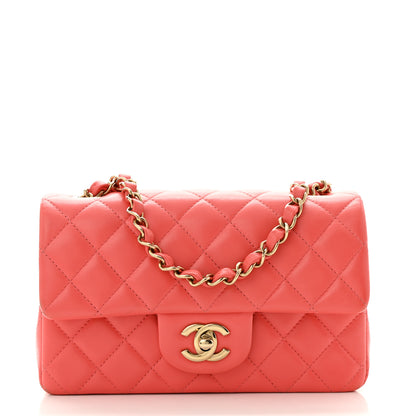 Chanel Lambskin Quilted Mini Rectangular Flap Pink 1 of 12