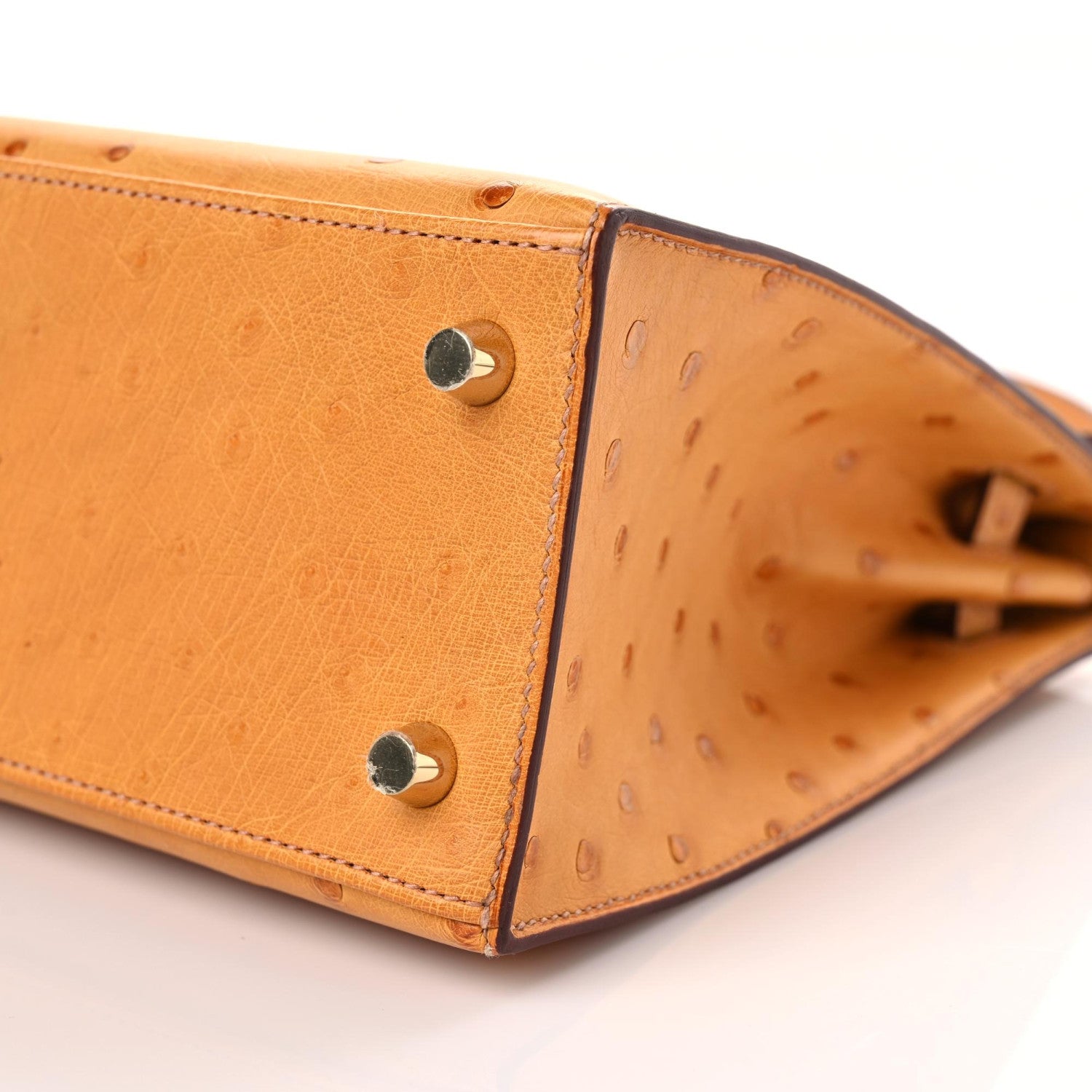 Hermes Ostrich Kelly Sellier 25 Saffron 9 of 10