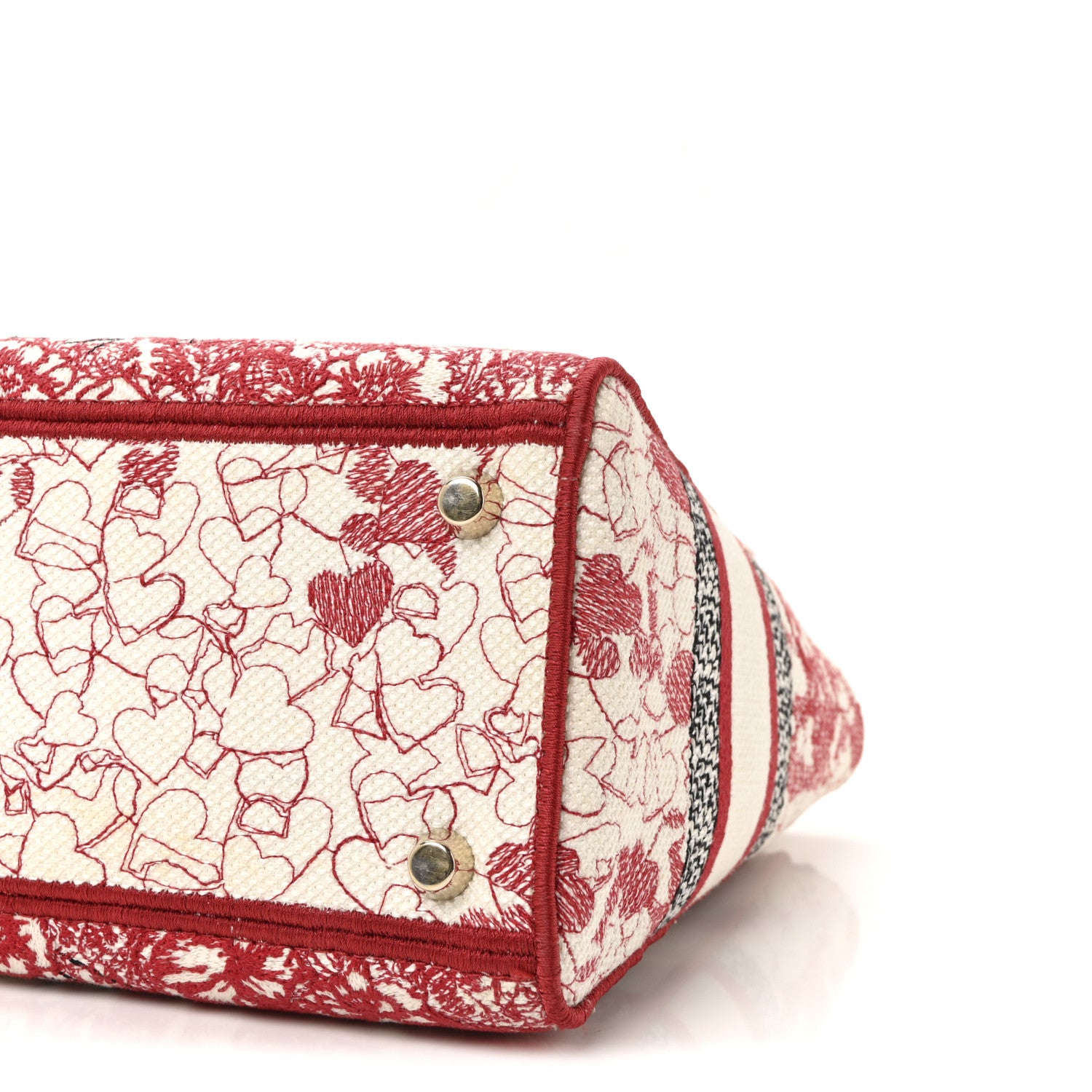 Christian Dior Canvas Embroidered Medium Dioramour D-Royaume Lady D-Lite Red Multicolor 9 of 9