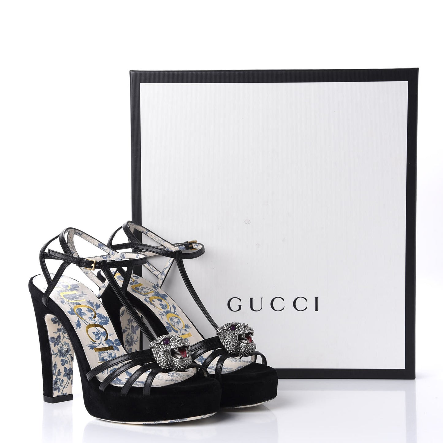 Velvet Malaga Kid Elias T-Strap Platform High Heel Sandals 35.5 Black