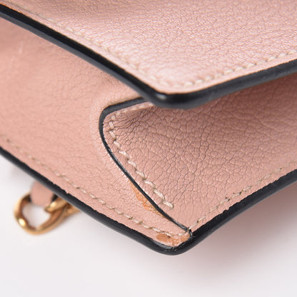 Miu Miu Goatskin Madras Soft Calfskin Crystal Pearl Embellished Shoulder Bag Orchidea 9 of 9