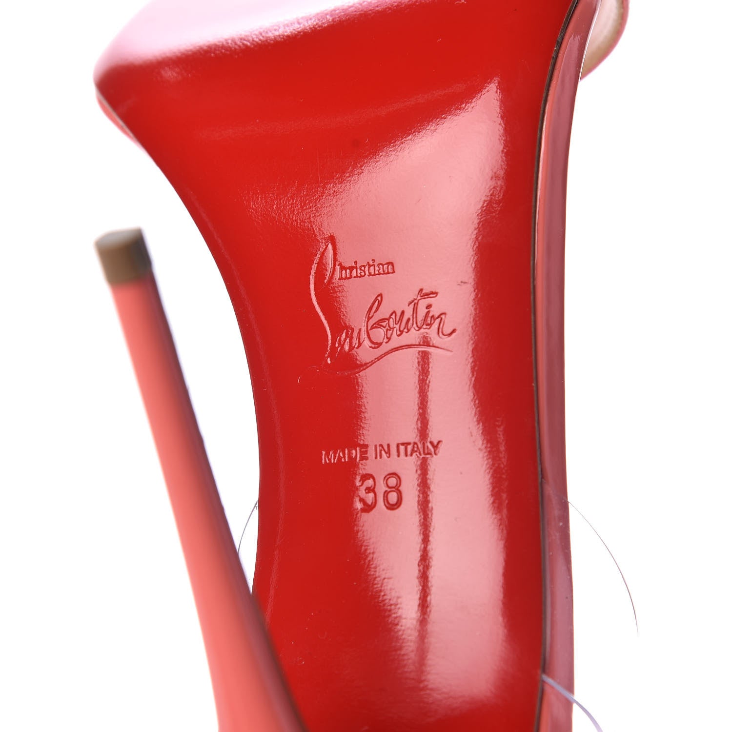 Christian Louboutin Shiny Nappa PVC Jonatina 100 Sandals 38 Pink 7 of 7