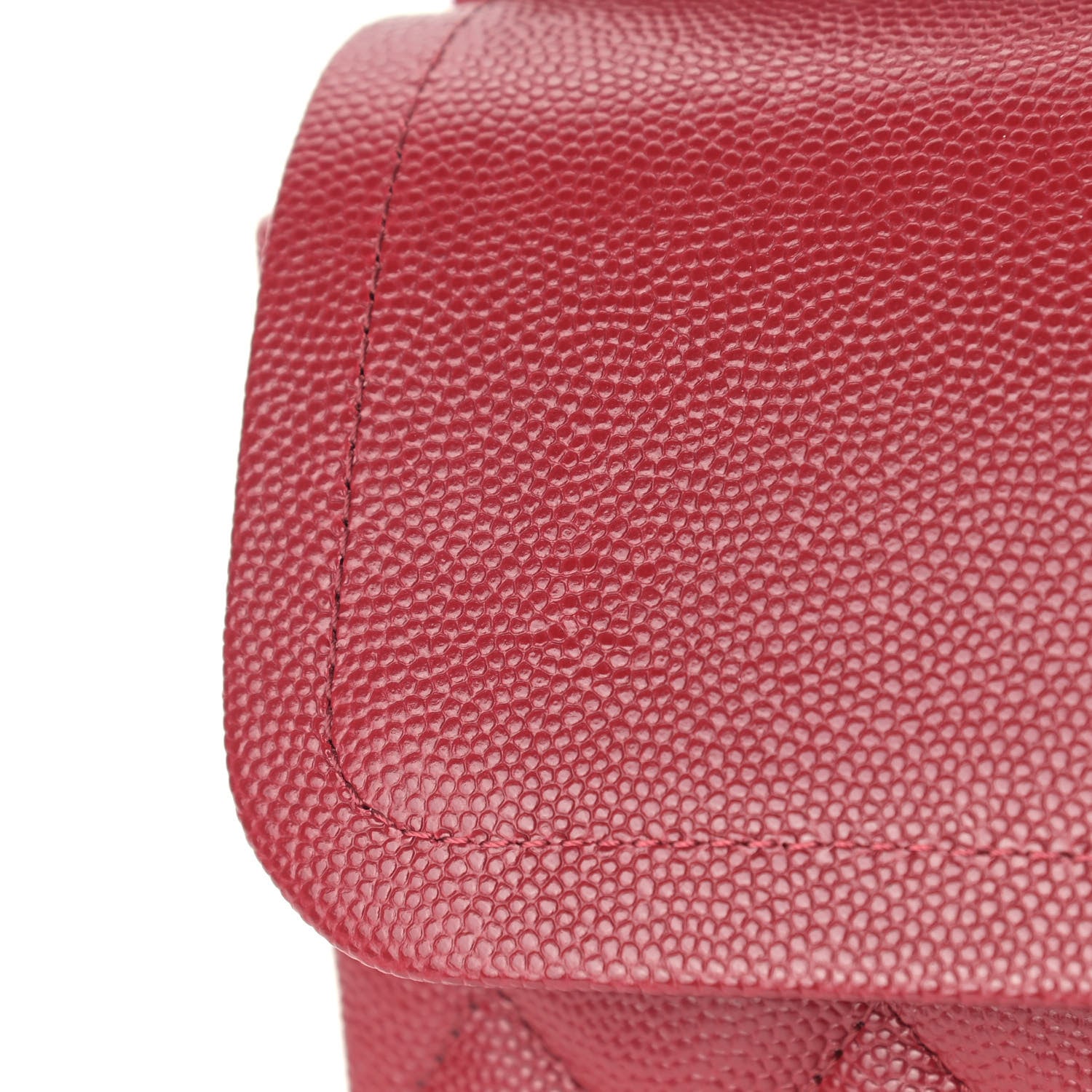 Chanel Caviar Quilted Medium Double Flap Dark Red 7 of 9