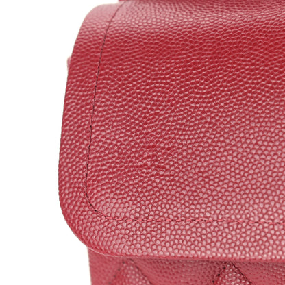 Chanel Caviar Quilted Medium Double Flap Dark Red 7 of 9