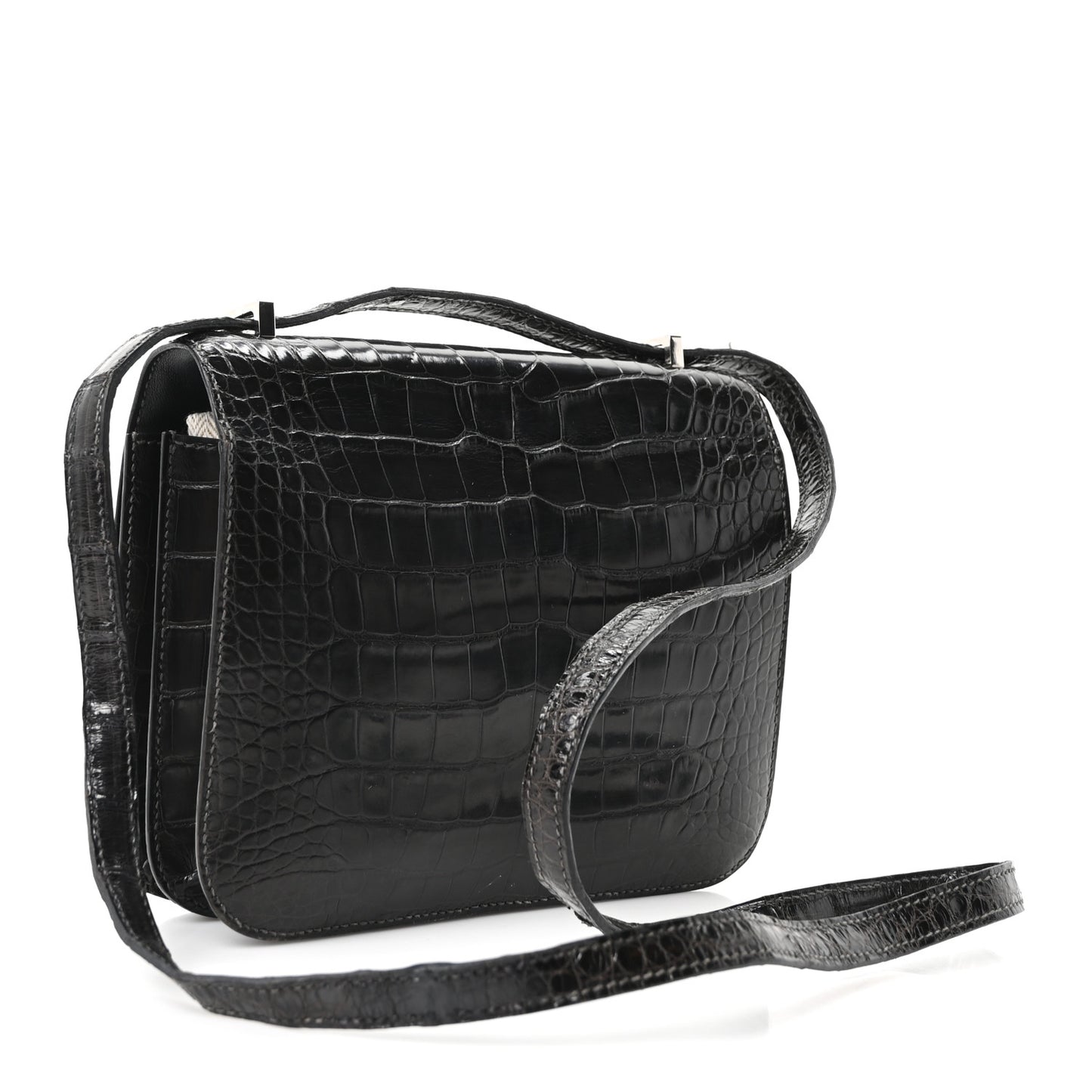 Shiny Alligator Constance 18 Black