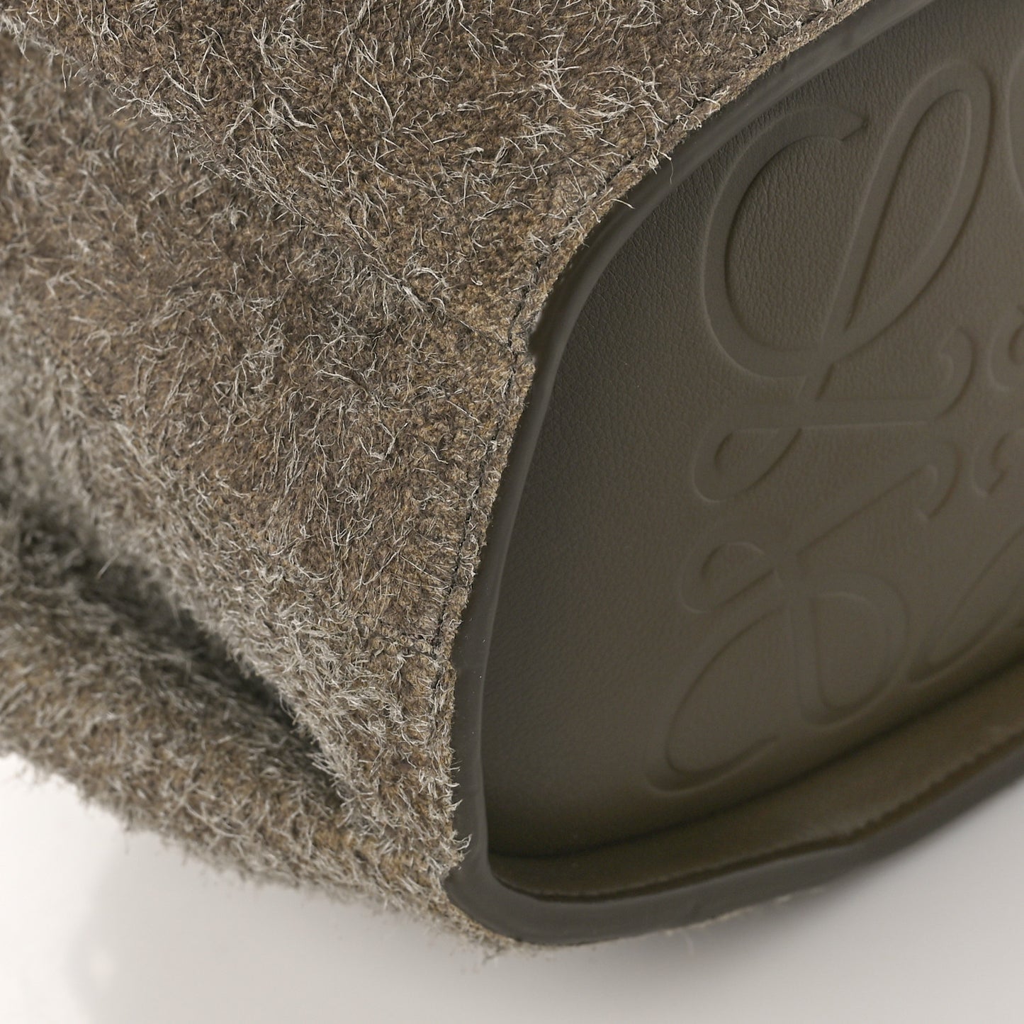 Brushed Suede Large Elephant Crossbody Bag Lichen Grey
