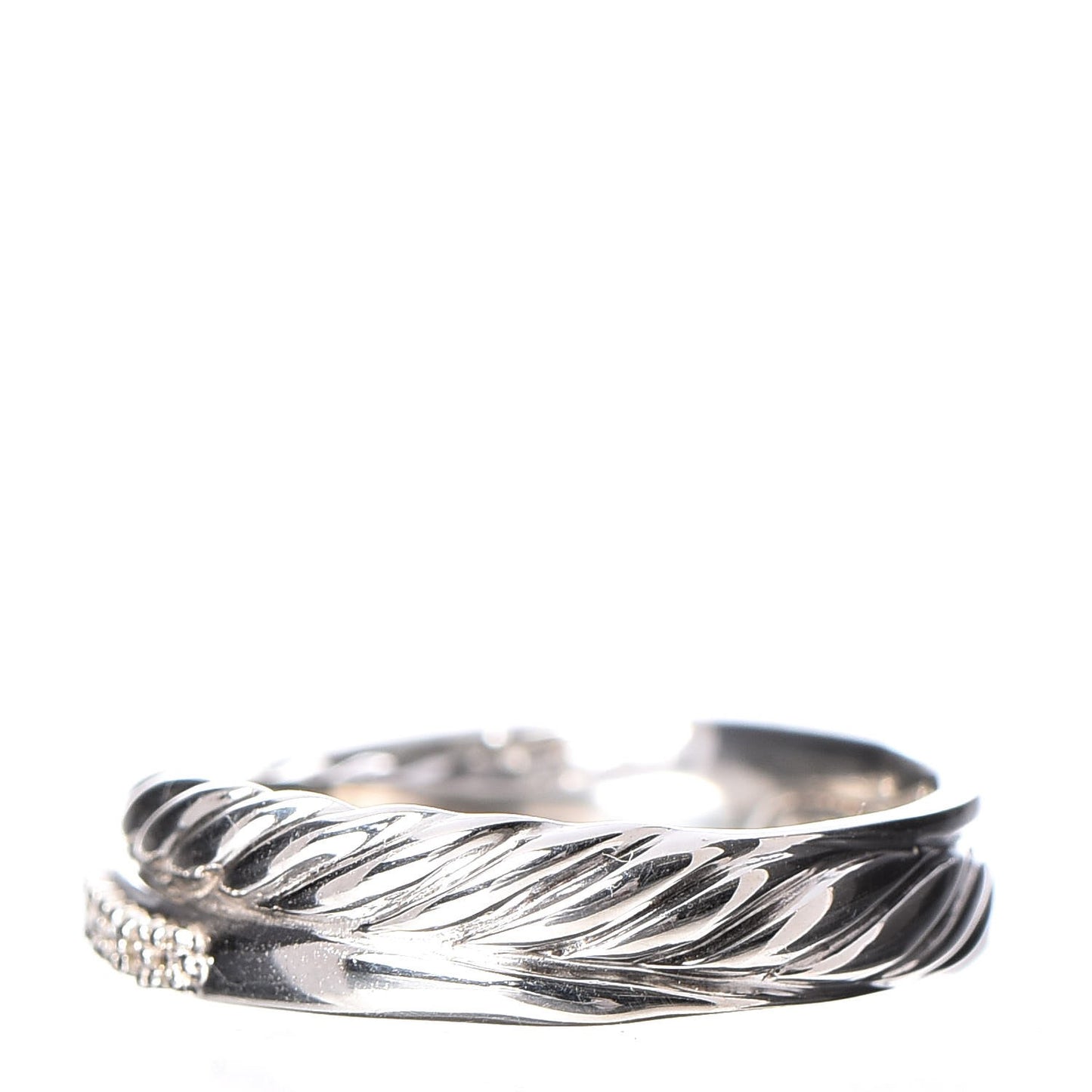 Sterling Silver Diamond 5mm Crossover Ring 52 6