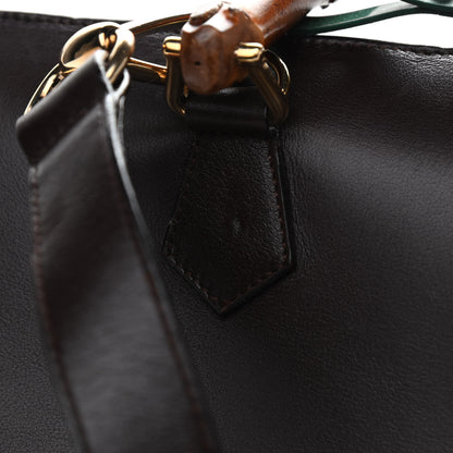 Gucci Calfskin Bamboo Tote Burgundy 7 of 13