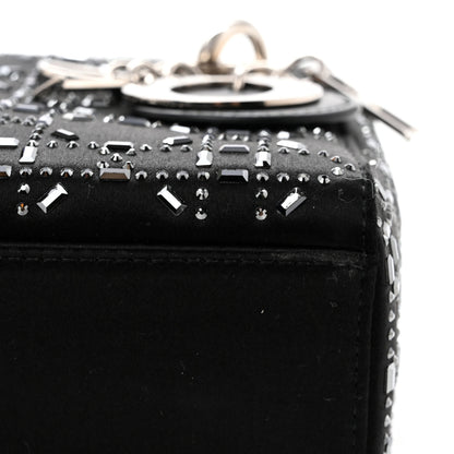 Christian Dior Satin Crystal Cannage Mini Lady Dior Black 22 of 25