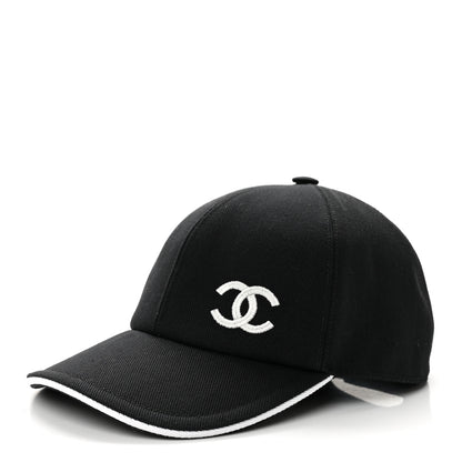 Chanel Cotton CC Cap Hat Black White 1 of 9